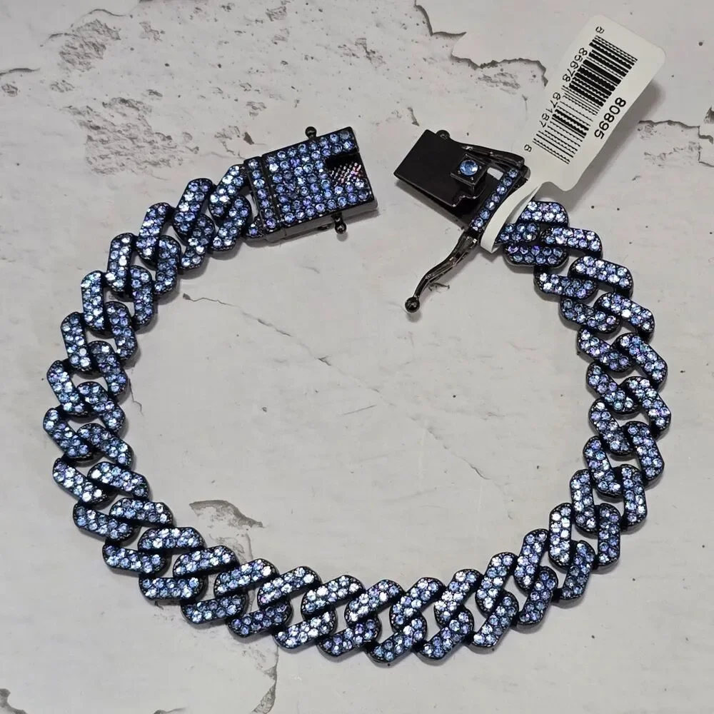 Cuban Ice Invicta Elements Men's Drip Chain Bracelet Blue Glacier 80895 New